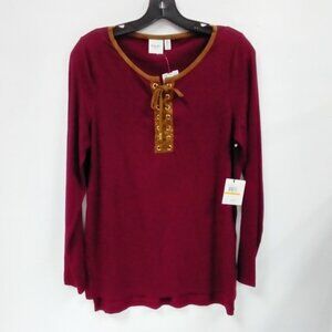NWT Rafaella Burgundy Top size S